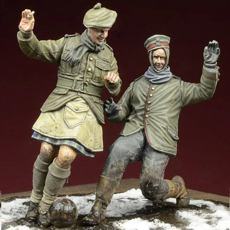 1/35 футбол рождественское перемирие 1914 фигурки солдат из смолы GK тема военных
