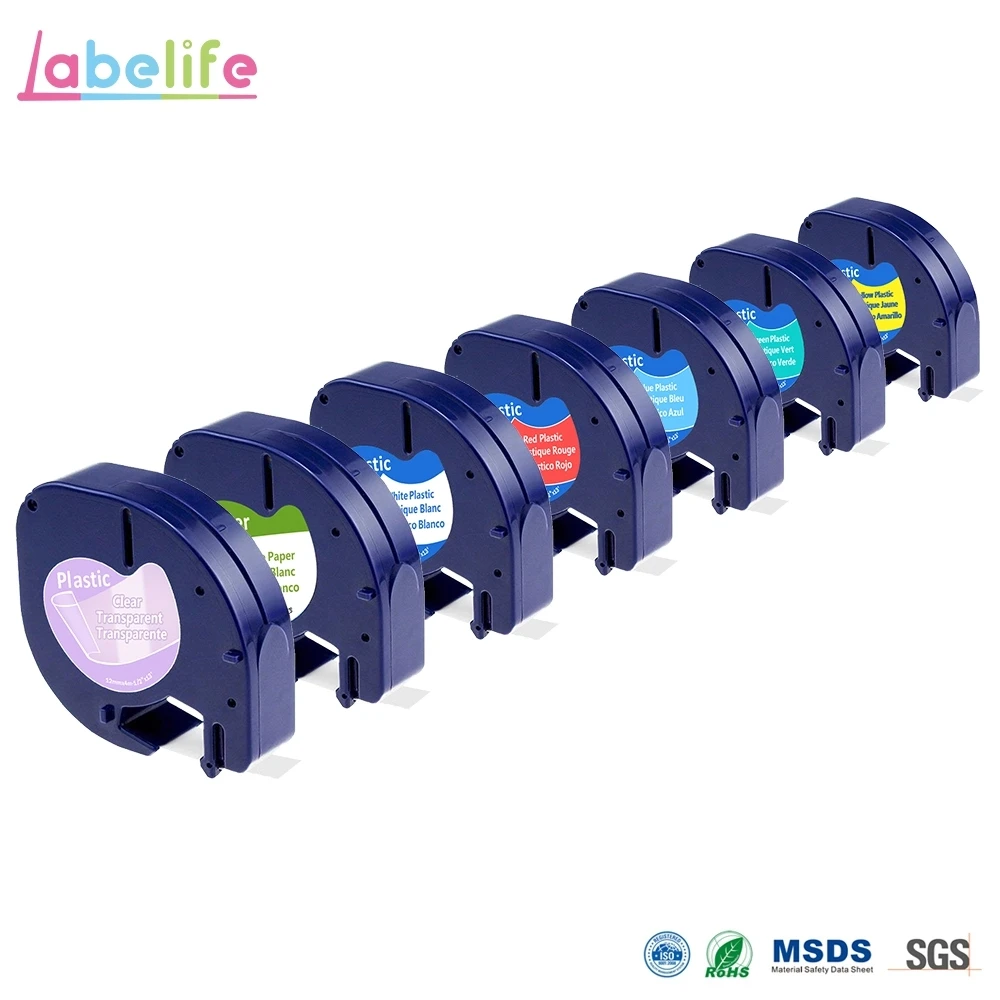 Labelife 1 шт. 91200 совместима с Dymo LetraTag клейкая лента черная на белом папе 12 мм LT маркерные ленты 91330 для принтера этикеток