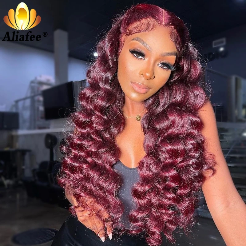 

HD 13x6 Loose Deep Wave Wigs Curly Lace Frontal Human Hair Wigs PrePlucked 99 Honey Blonde Ombre Colored 13x4 Lace Front Wig