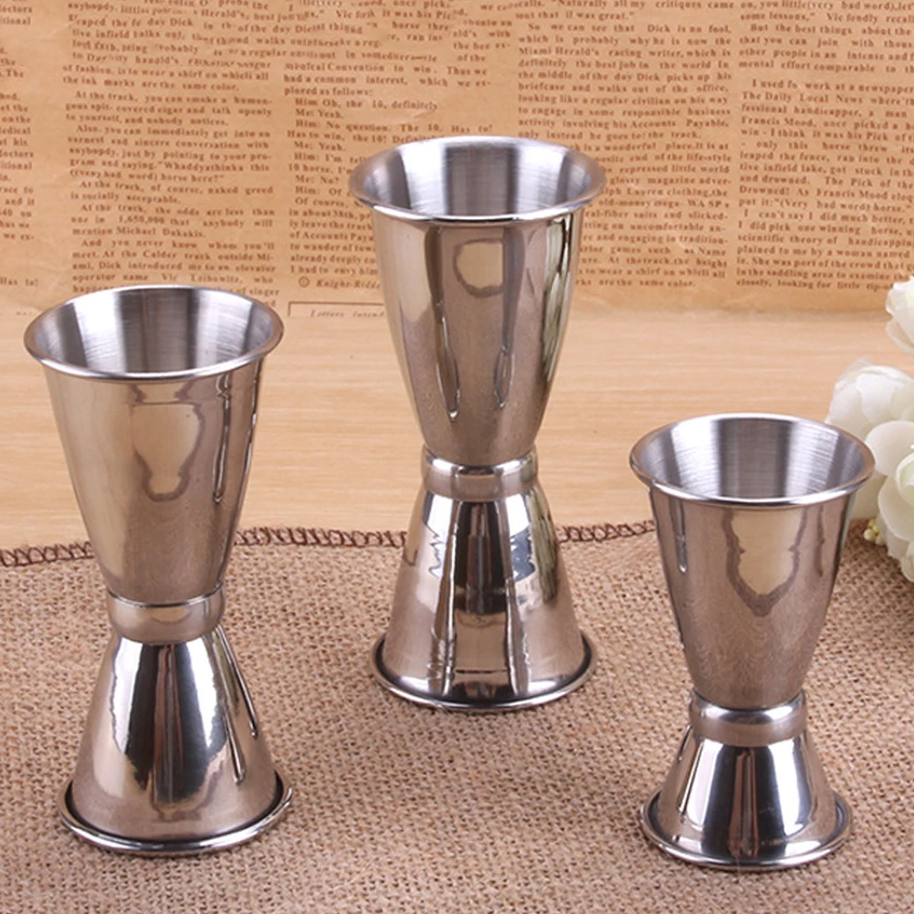 

Professional Stainless Cocktails Double Head Crimping Round Measuring Cup Bar Tools Kitchen Gadgets