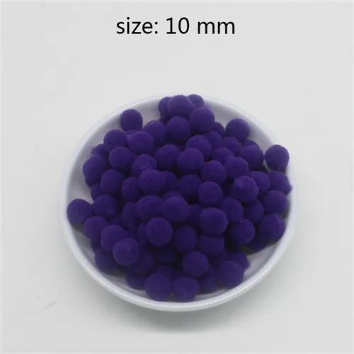 No 32 purple 1600 шт 10 мм помпоны меховой плюшевый шар для рукоделия DIY ювелирных изделий для дома, свадьбы, украшения одежды, праздничные принадлежности для мероприятий - Цвет: No 32 purple
