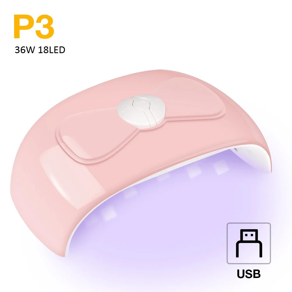 36W 18LED USB Солнце 5 X плюс светодиодный светильник 36/54 Вт Сушилка для ногтей ЖК-дисплей Дисплей 36 светодиодный Сушилка для ногтей лампа для маникюра Гель-лак Авто Сенсор таймер УФ кабины - Цвет: 36W 18LED USB