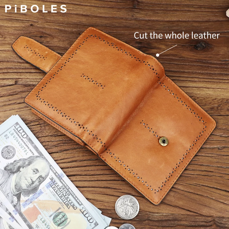 Luxury Short Wallet Genuine Leather Women Wallets Card Slot Coin Zipper Purse For Lady Hollow Design Female Money Bag