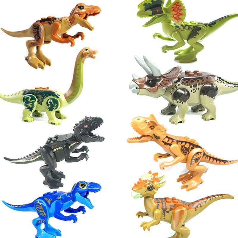 20 шт./партия строительные блоки с динозаврами мир Юрского периода 2 тиранозавра