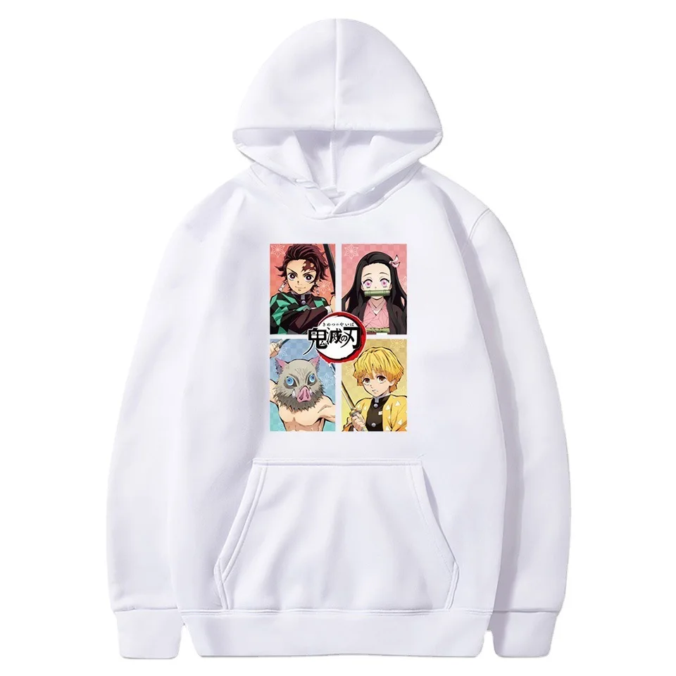 

Anime Cartoon Harajuku Demon Slayer Hoodies Harajuku Pullover Sweatshirt Kimetsu No Yaiba Tanjirou Zenitsu Tomioka Giyuu Clothes