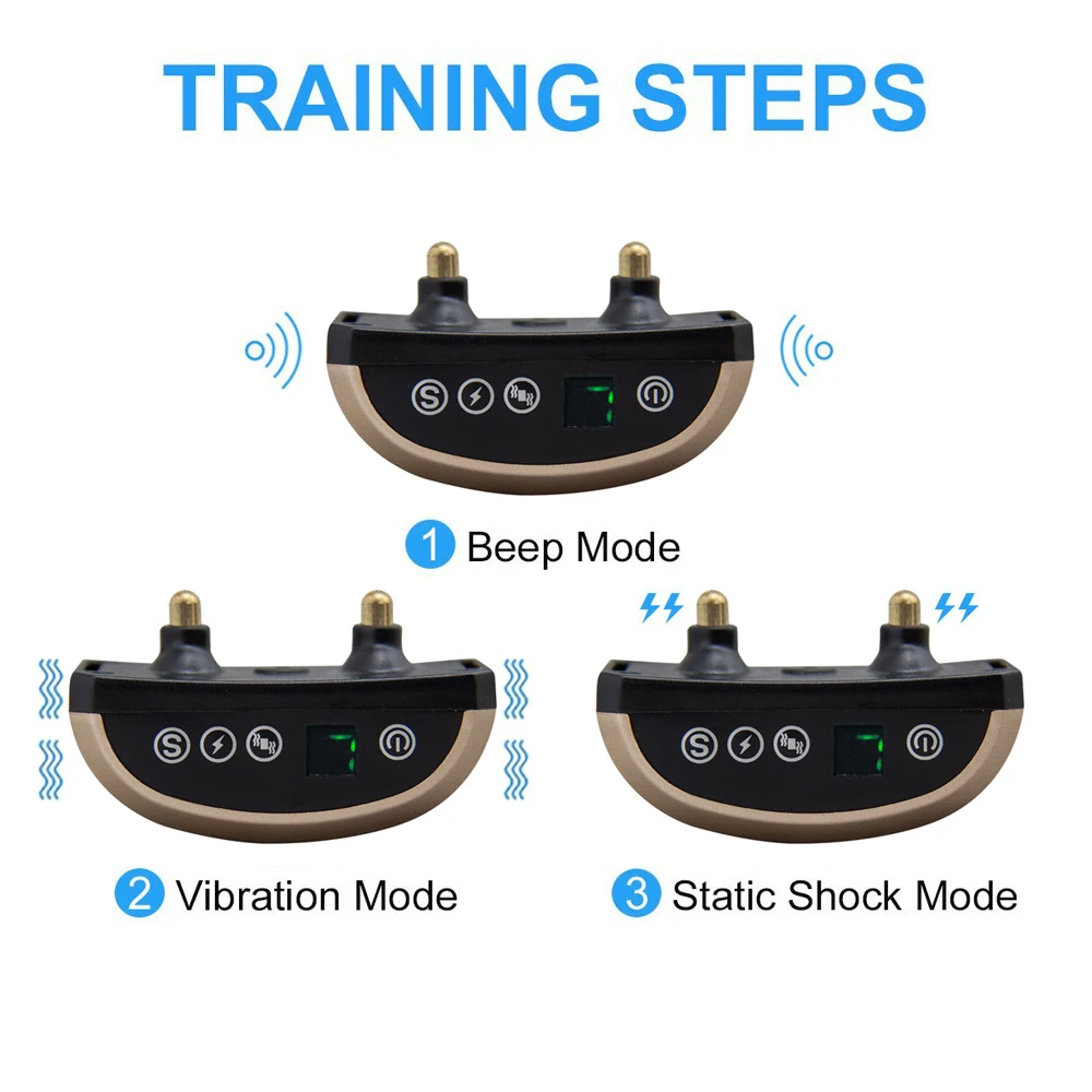 Перезаряжаемый водонепроницаемый ошейник для собак перезаряжаемый с 7 уровнями