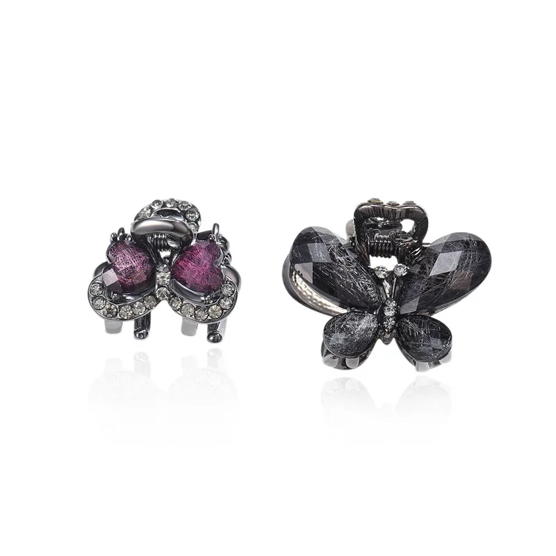 Химера небольшие металлические волосы когти Краб 2 шт./компл. Rhinestone бабочка