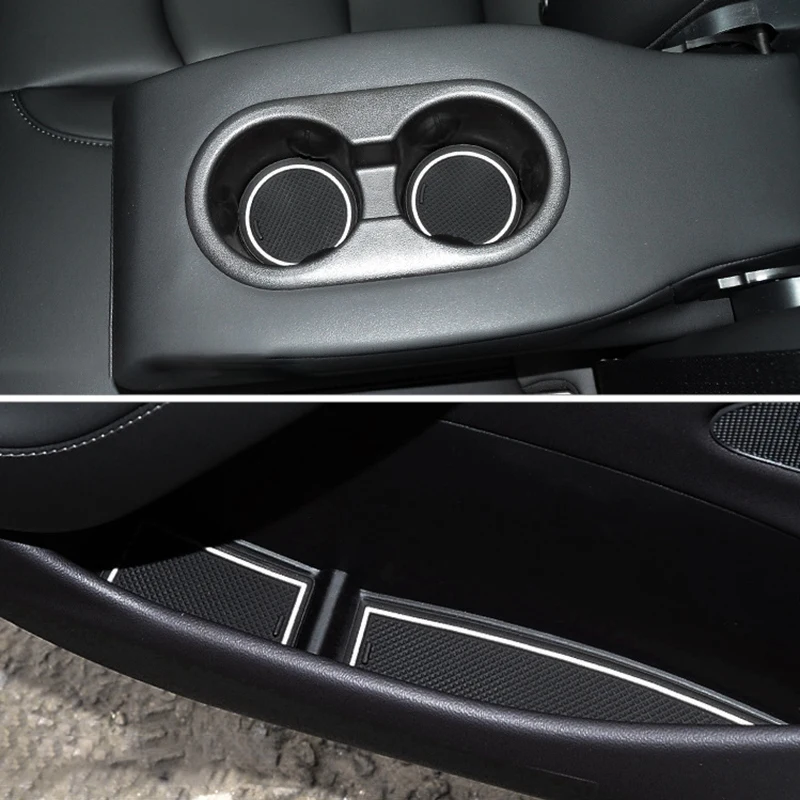 

13Pcs/Set Smabee Gate Slot Cup Pad Car Mat Anti Slip for Tesla Model 3 2017-2021 Car Interior Accessories