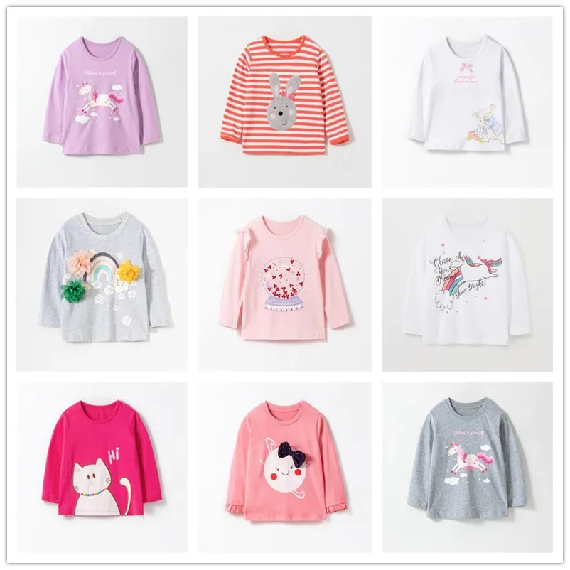 Осенняя детская футболка с длинным рукавом для девочек VIDMID полосатая Нижняя в