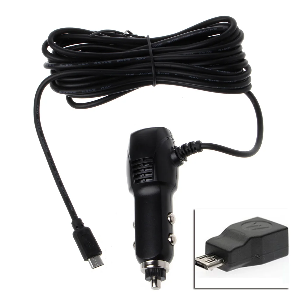 

2022 New Mini/Micro USB Port Dual USB 5V 2A Car Charger Adapter Cigarette Lighter For Car DVR Vehicle Charging With 3.5m Cable