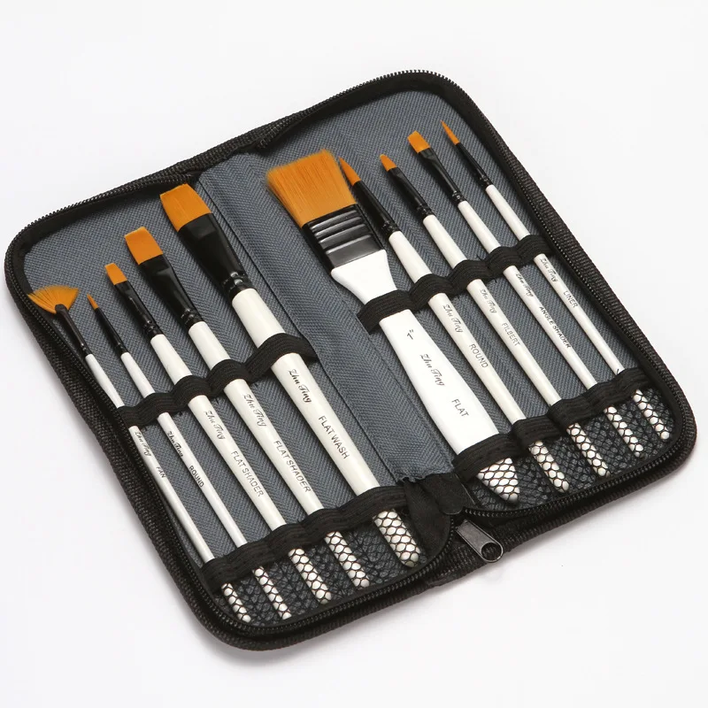 

Nylon Watercolor Painting Brushes ONE Set( 10 Pcs Paint Brushes) Painting Supplies Wholesale Art Supplies for Painting
