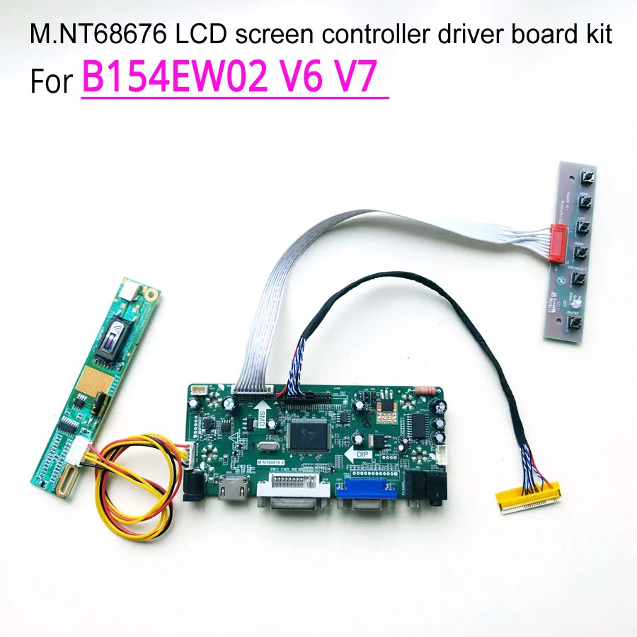 

For B154EW02 V6 V7 DVI VGA M.NT68676 Display Controller Drive Card CCFL LVDS 30Pin 15.4" 1280*800 LCD Monitor Panel DIY Kit