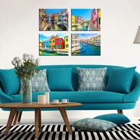 italy venice travel landscape canvas painting beautiful city river poster print wall art picture modern living room decor