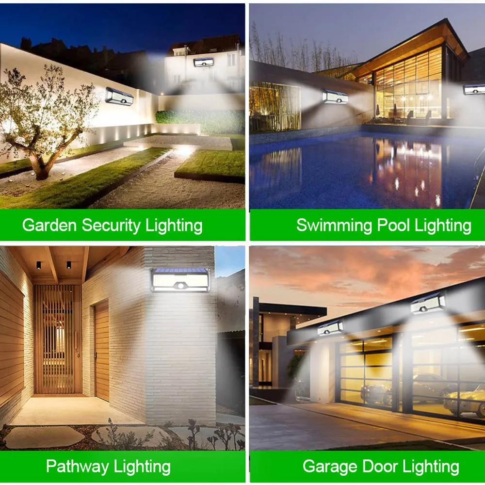

268 308 LEDs Outdoor Solar Motion Sensor Lights luces solares para exterior IP65 Waterproof Garden Night Lights Modern Wall Lamp