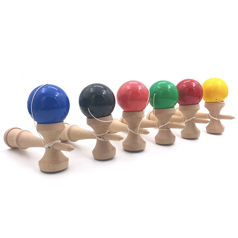 18 см, профессиональные деревянные игрушки Kendama, одноцветные, искусственная краска, умелый шар для жонглирования, антистресс, Спорт на открытом воздухе для детей и взрослых