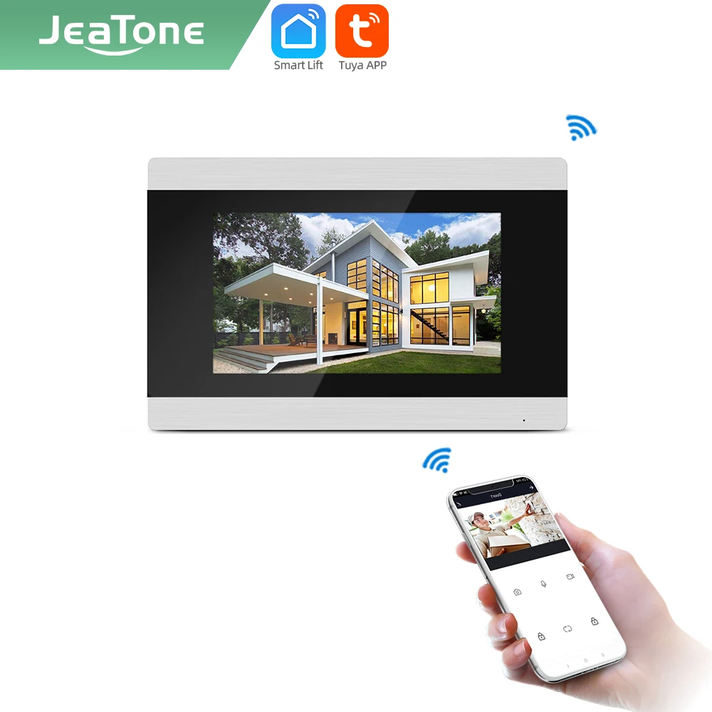 Jeatone Tuya умный 7 дюймовый экран монитора для дома Wi Fi видеодомофон система