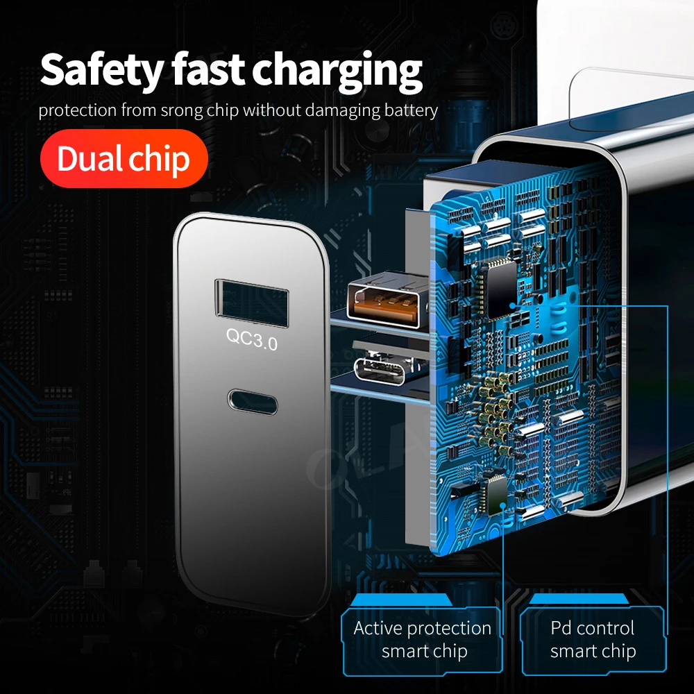 Фото Сетевое зарядное устройство USB Type C с поддержкой быстрой зарядки QC 4 0 3 0 Зарядные Сетевое зарядное устройство USB Type C с поддержкой быстрой зарядки QC 4 0 3 0 Зарядные