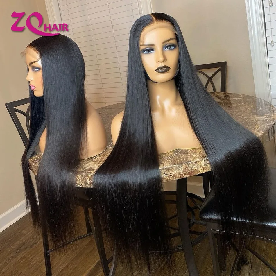 

Remy Indian Straight Human Hair Wig Transparent Swiss Lace Front Human Hair Wig Lace Closure Wig Pre Plucked For Black Women