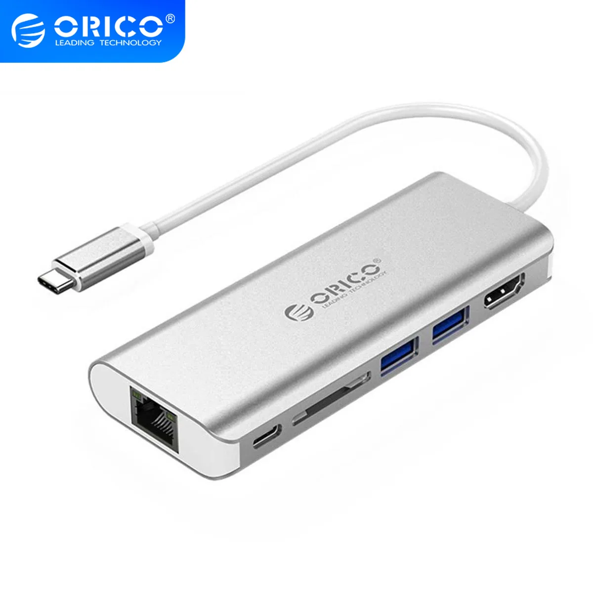 ORICO USB C концентратор Type к USB3.0 HDMI VGA SD адаптер с зарядными портами для Samsung S9 Note 8 Huawei
