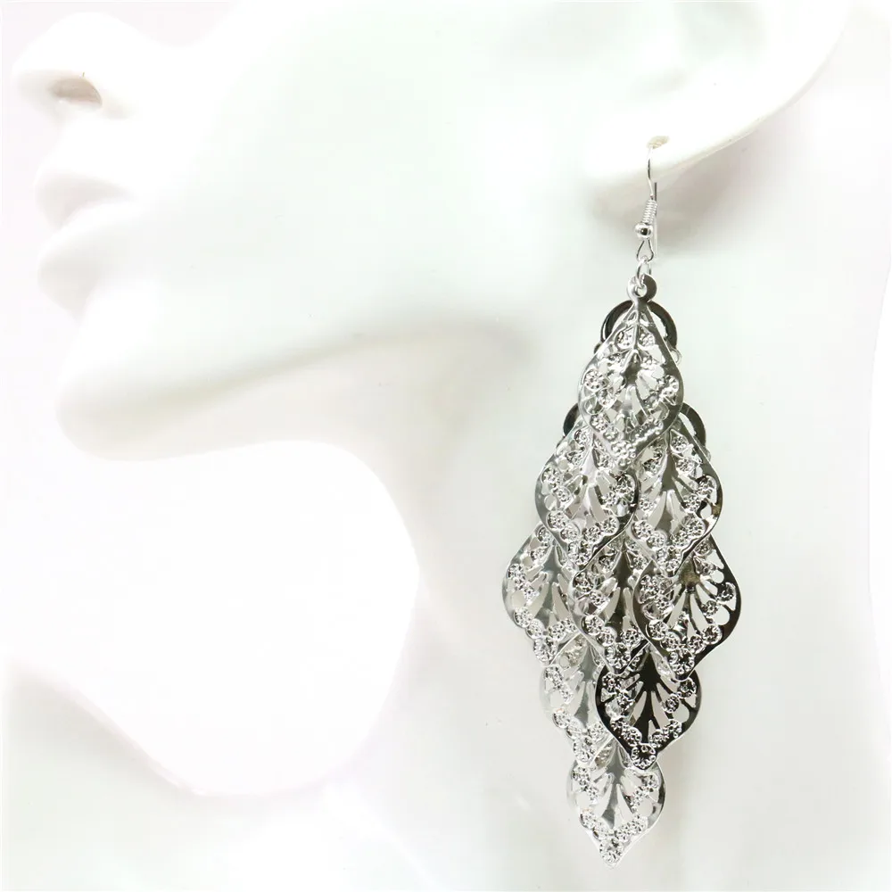 Серьги-кисточки женские длинные серебристые модные ювелирные украшения для