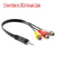 mini av male to 3rca female mf audio video cable stereo adapter 3 5mm aux stereo audio rca av audio video adapter cord