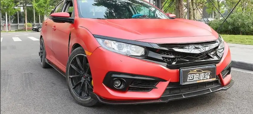 3 шт./компл. ABS черный передний бампер для губ Диффузор для Honda Civic