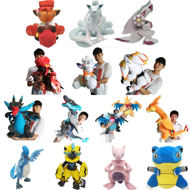 Большой размер 60cmpet плюшевые Charizard Blastoise articulo Mewtwo Espeon синие желтые Ninetales Vulpix Groudon