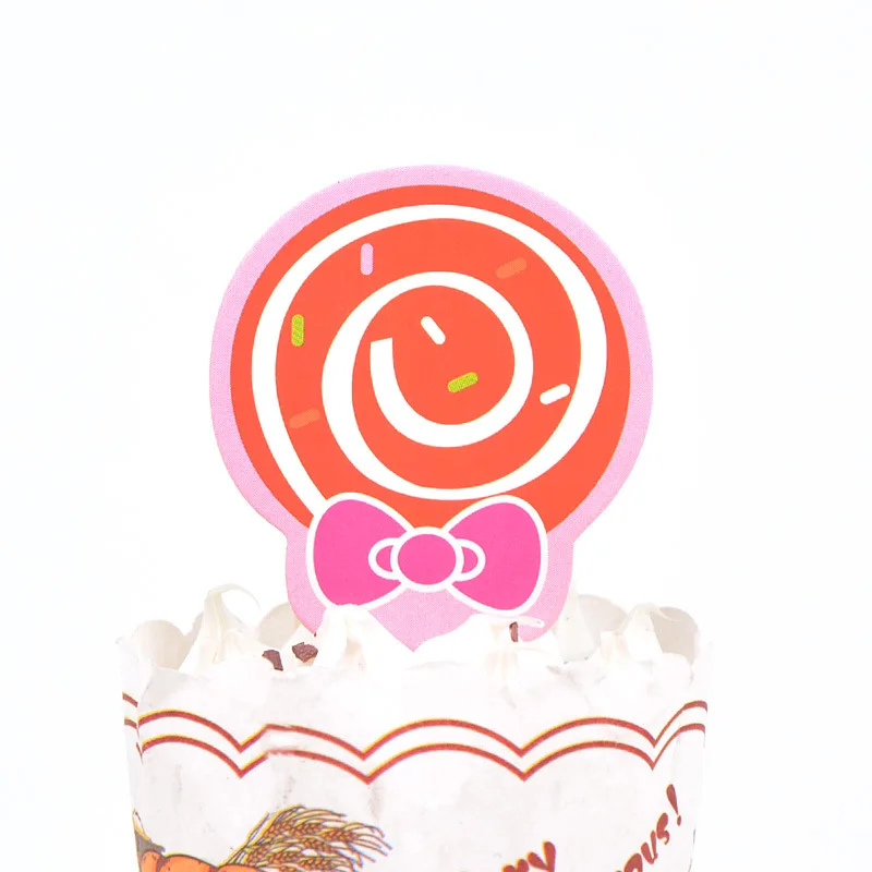10 шт./лот бумажный мультяшный воздушный шар Hello Kitty Медведь Свинья с днем рождения кекс Топпер детский душ принадлежности для юбилейной вечеринки