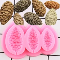 pine cones silicone molds diy cake border christmas cupcake topper fondant cake decorating tools candy chocolate gumpaste moulds