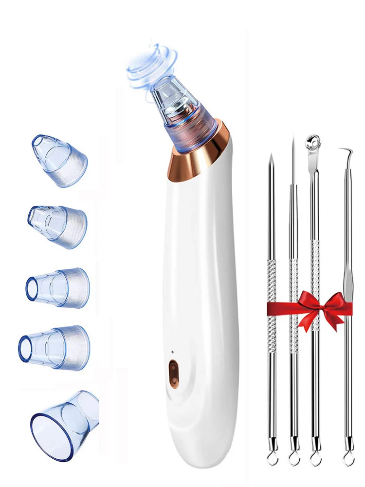 White with Needles Blackhead Remover Skin Care Tool Face for Deep Pore Acne Pimple Vacuum Suction Facial Diamond Beauty Tool Dropshipping Discounte - Цвет: White with Needles