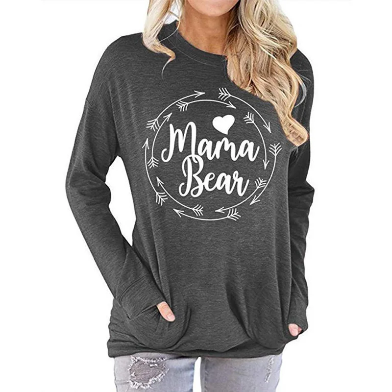 

2021 spring autumn hot-selling casual letter printing loose round neck long sleeve pullover bottoming shirt women's top T-shirt