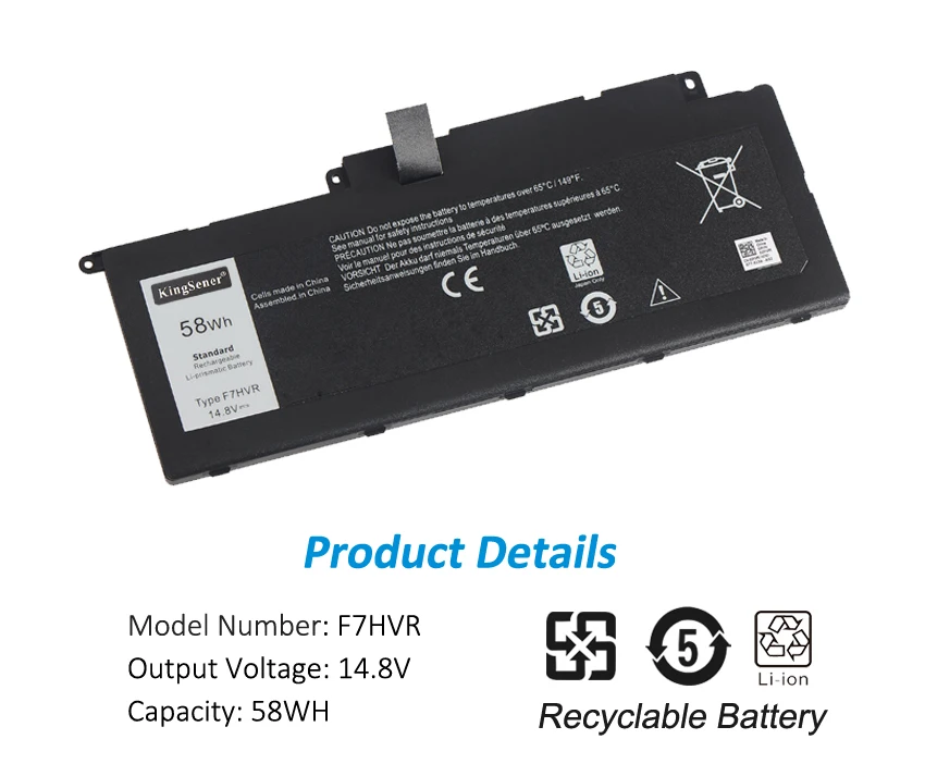 Аккумулятор KingSener F7HVR G4YJM 062VNH T2T3J для ноутбука DELL Inspiron 15-7537 15-5545 14-7437 17-7737 17HR-1728T 17-7746