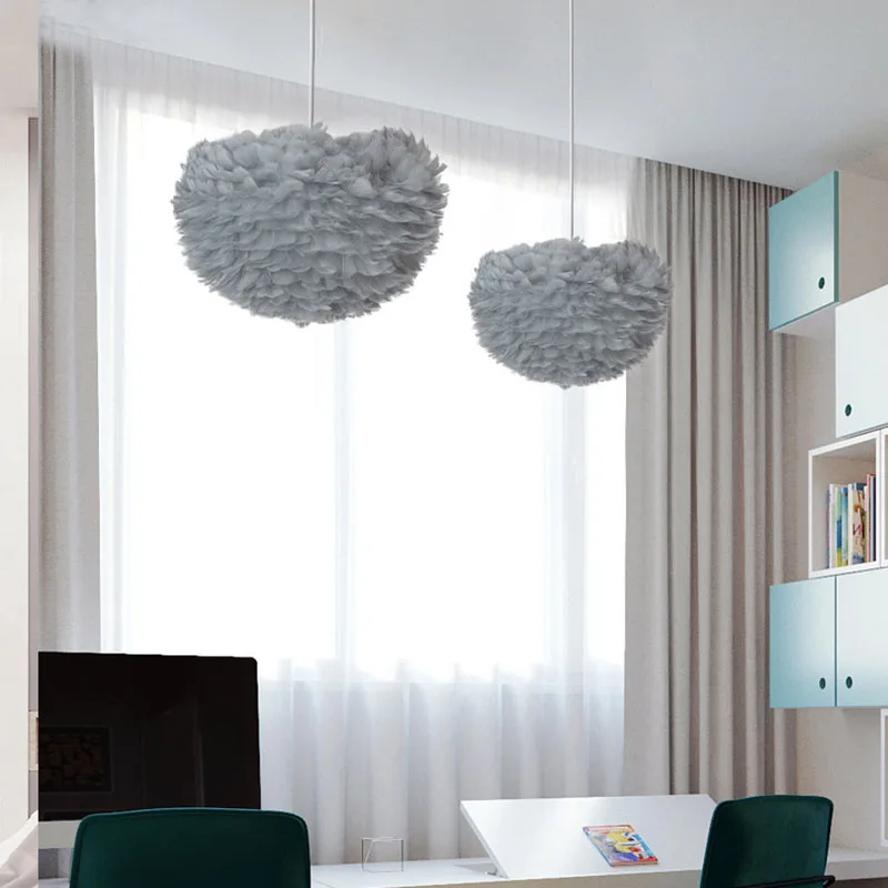 Подвесной светильник с перьями Подвесная лампа романтическая для спальни