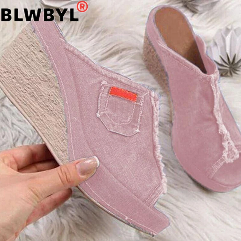 

New Arrival 2020 Women Sandals Women Summer Fashion Leisure Fish Mouth Sandals Thick Bottom Slippers Wedges Shoes Sandalias