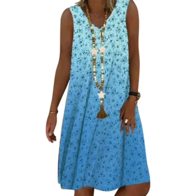 

Женское платье без рукавов, летнее модное платье на бретелях, новинка 2020, свободное платье с цветочным принтом, винтажное платье Vestido