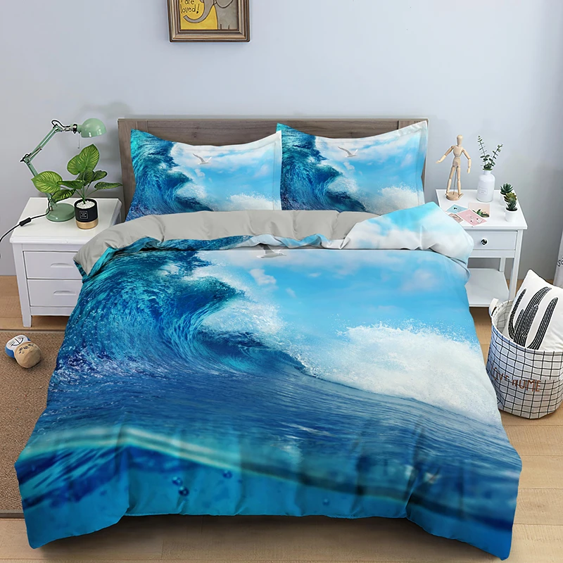 

Blue Sea Sky Bedding Set Queen Size Duvet Cover Comforter Covers Sets With Pillowcase Single King 2/3PCS