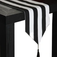 1pcs european style table runner modern tablecloths stripe table cover hotel bed runner for home hotel decor