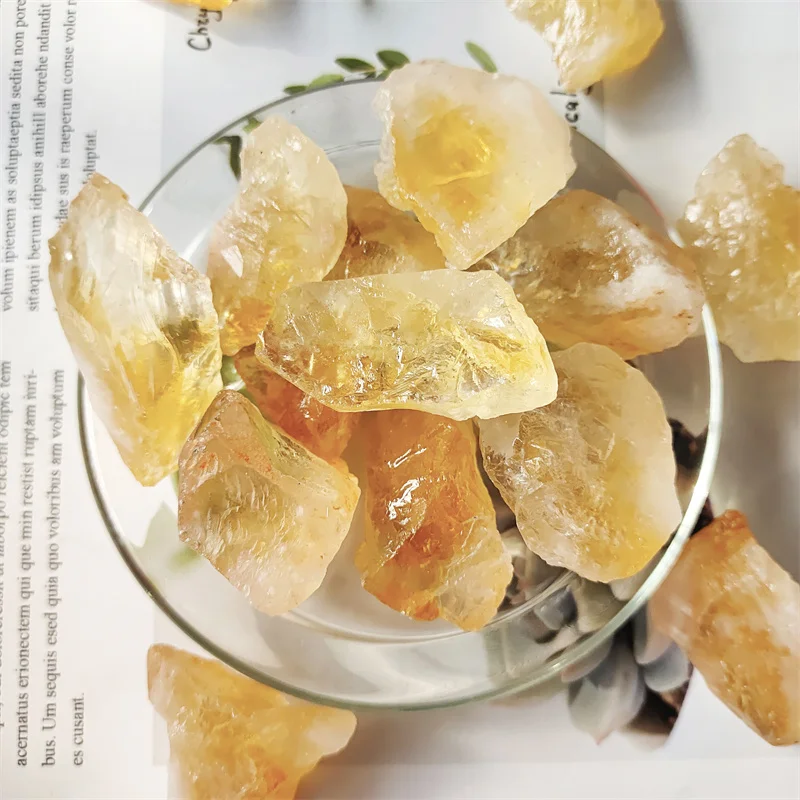 

Natural Quartz Crystal Brazilian Citrine Rough Raw Stones Healing Reiki Gemstones Home Decoration