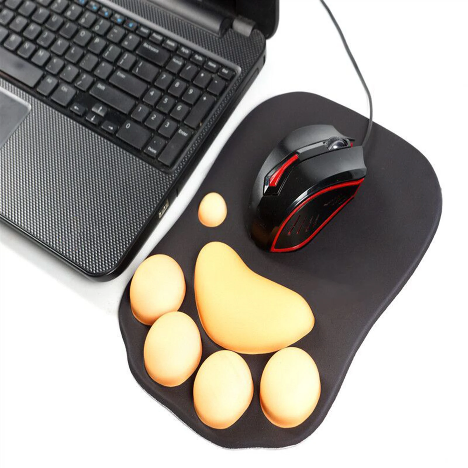 

3D Mouse Pad Cute Cat Paw Anime Design Nonslip Comfort Silicone Gaming Mice Mat PC Computer With Hand Rest Wrist Support Table