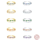 Кольца из стерлингового серебра 100% пробы, с разноцветными кристаллами, для влюбленных, женские, с цирконием, свадебные, украшения для свадьбы подарок