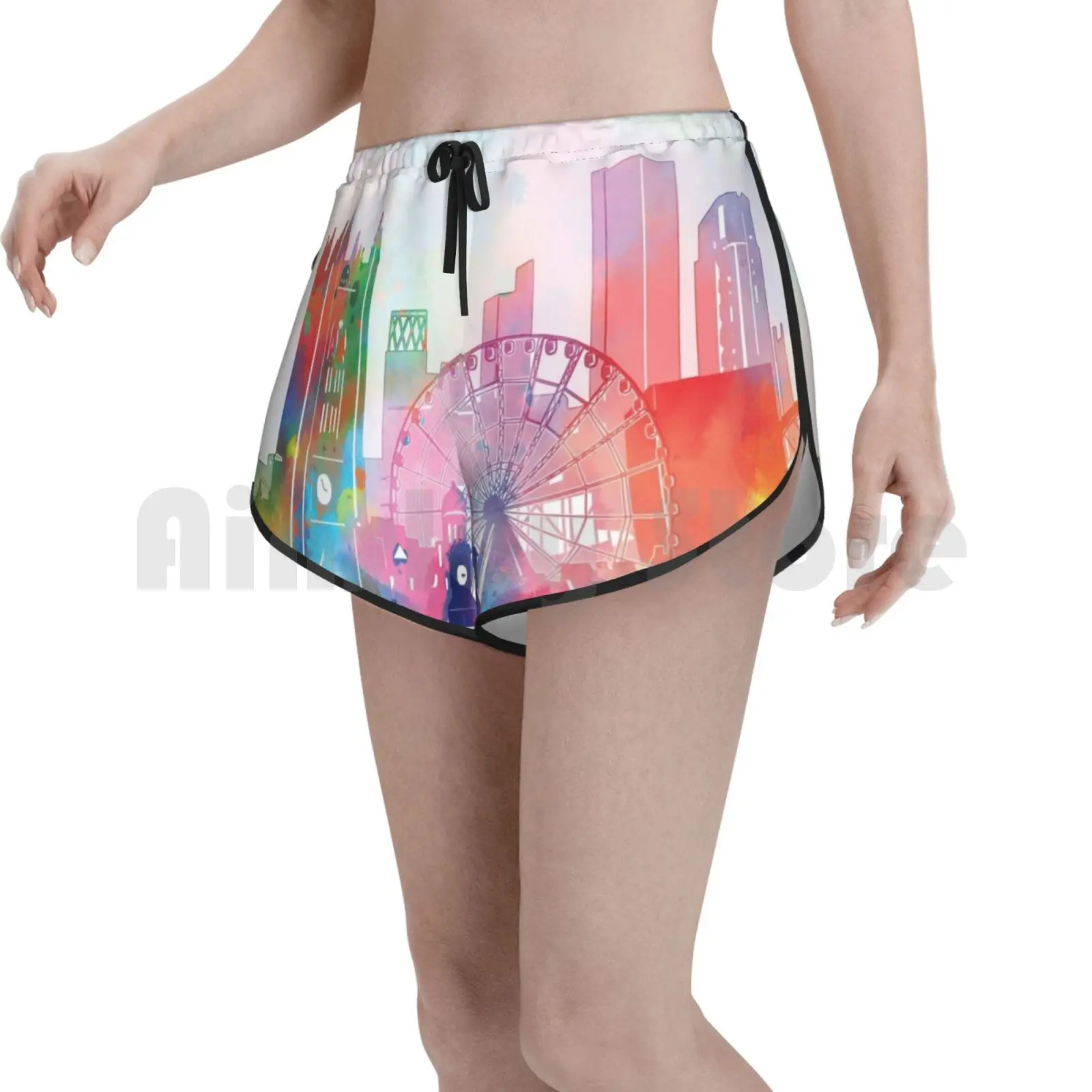

Женские пляжные шорты Skyline, шорты для плавания в английском стиле, с панорамными городскими и городскими пейзажами