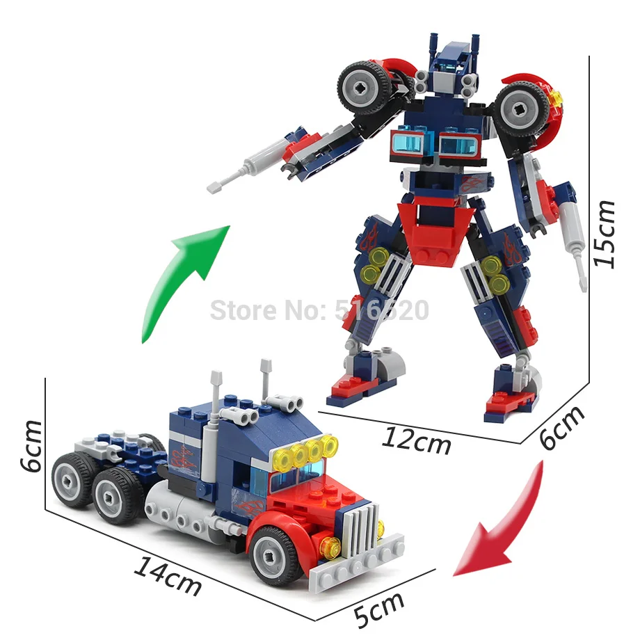 Трансформер Robotcar превращается в робот создатель строительные блоки мини кирпичи