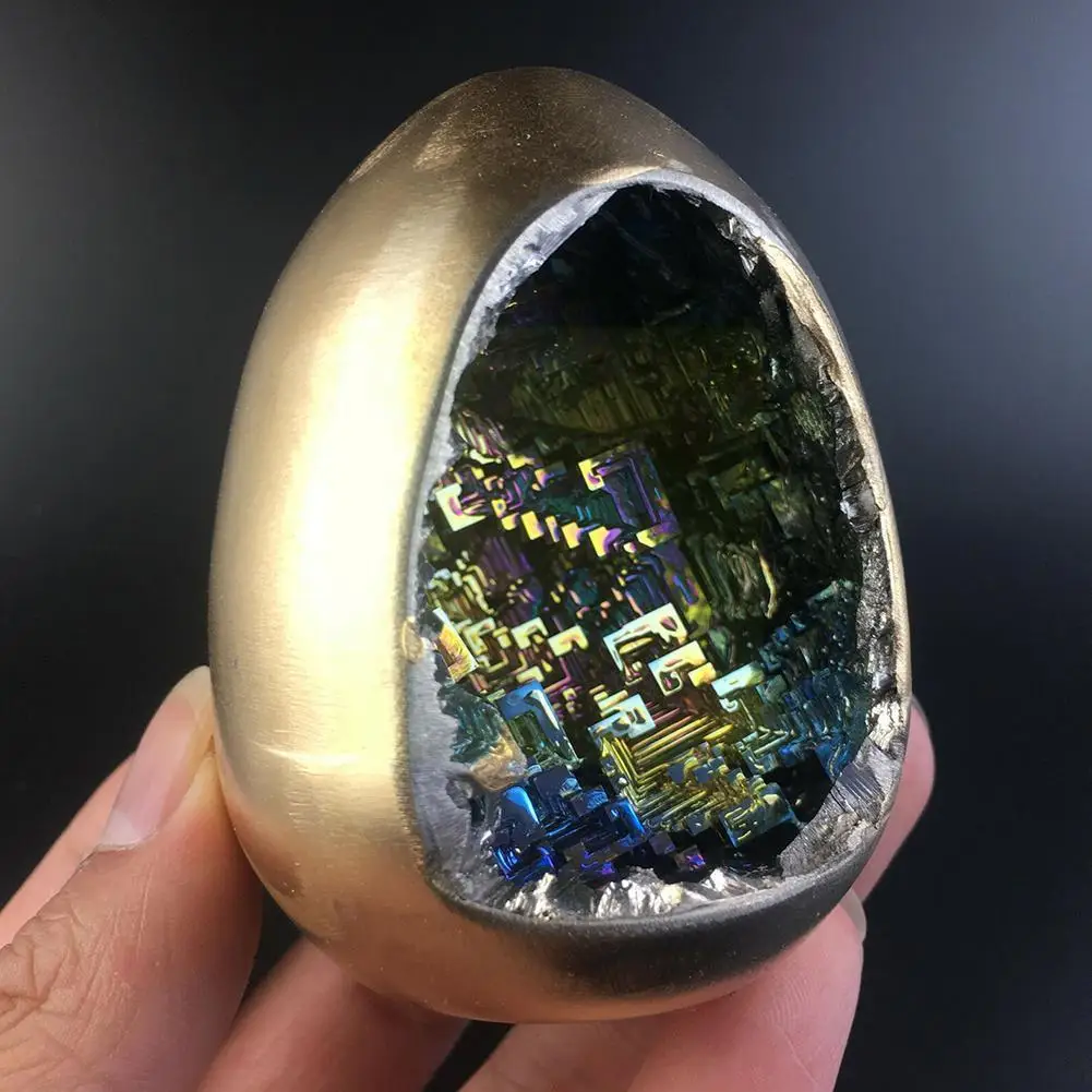 

1 штука красивого кристалла радужной бимутной руды в форме яйца, минеральный образец Z1U4