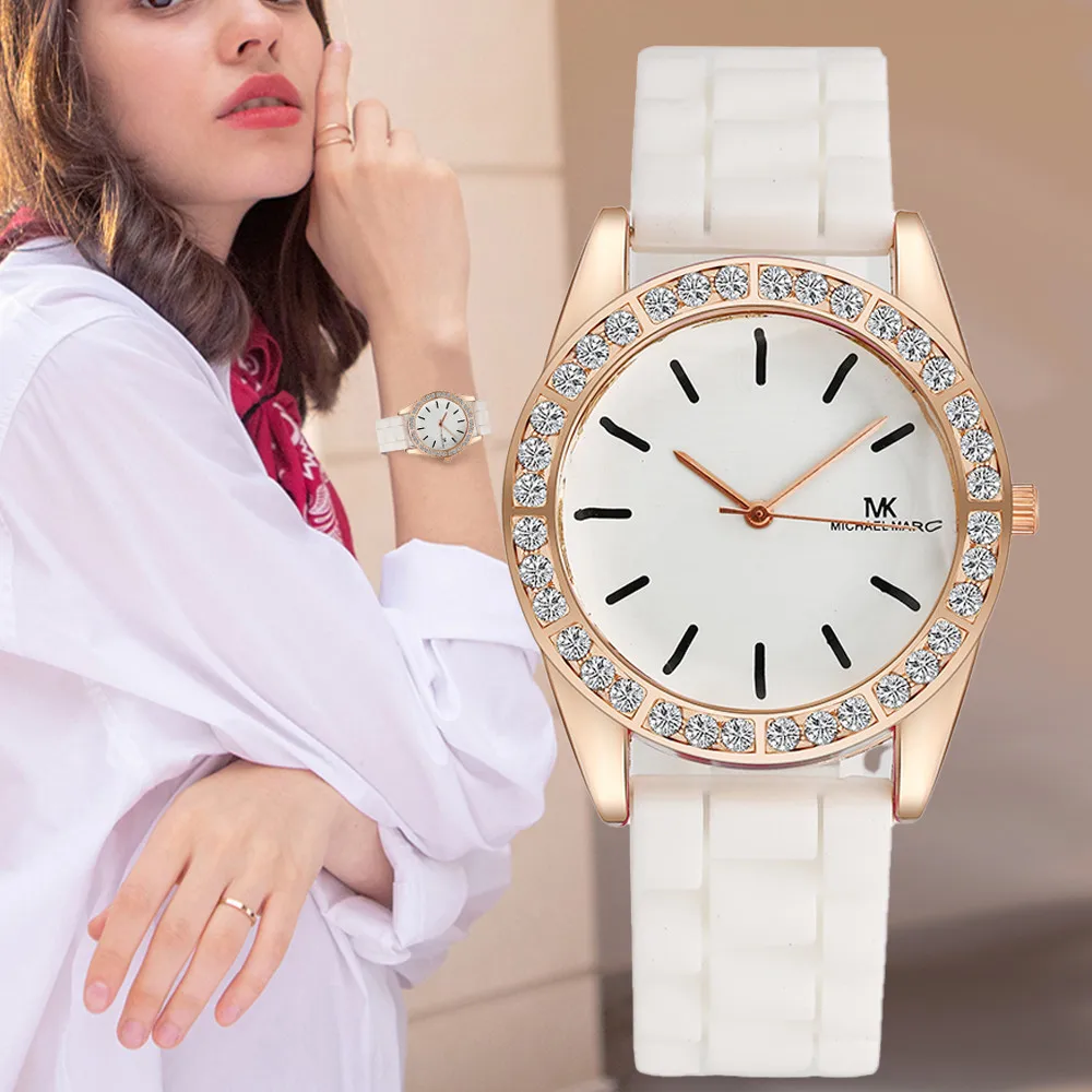 

Часы наручные женские кварцевые с силиконовым ремешком, 13 цветов