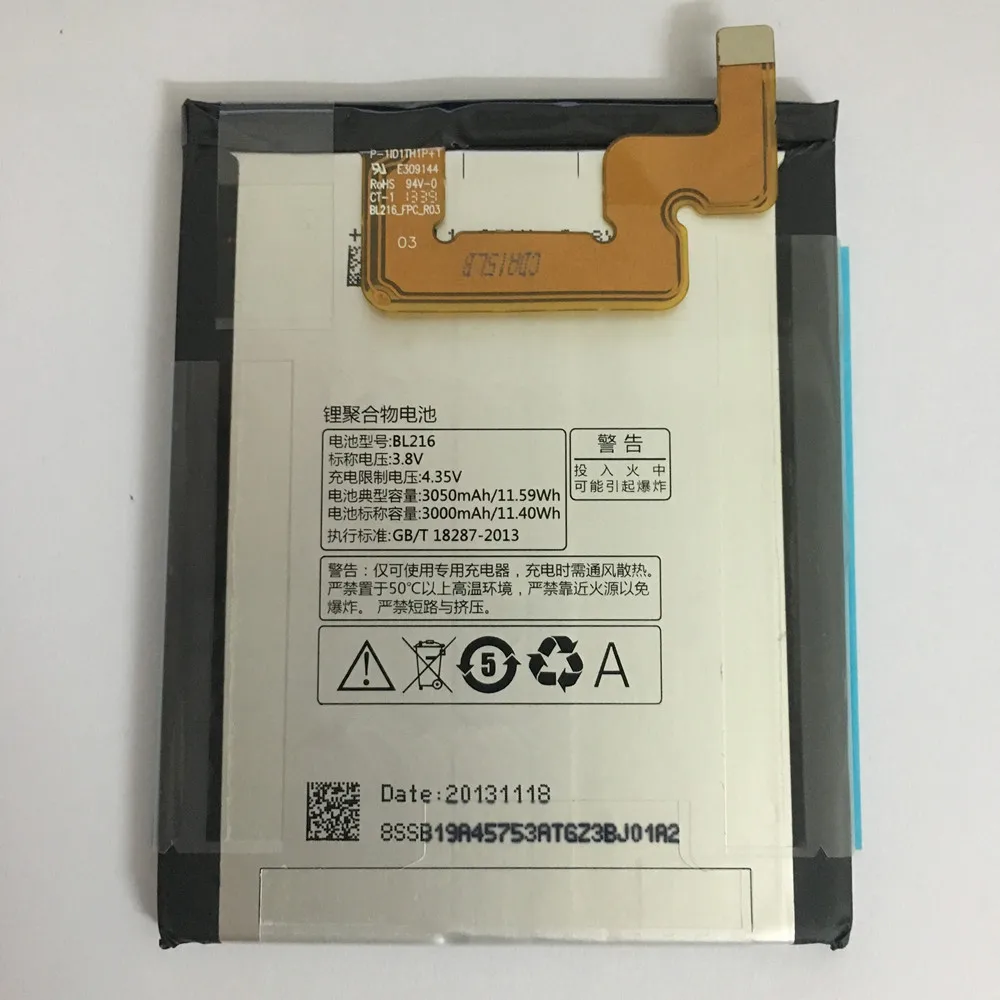 Оригинальная Аккумуляторная батарея для Lenovo BL216 3000 мАч литий ионная