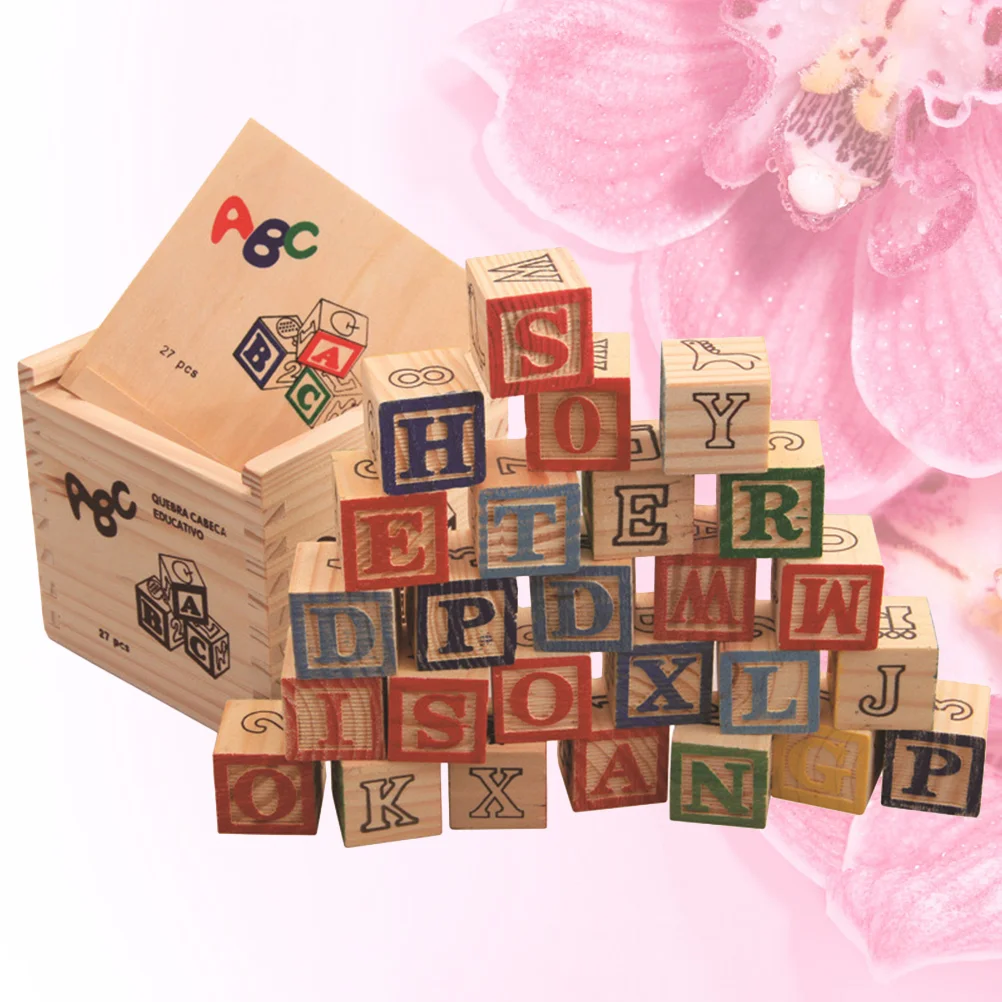 

1 Set of Wooden Number Engliash Letters Building Block Funny Early Educational Balance Building Block Plaything for Ki