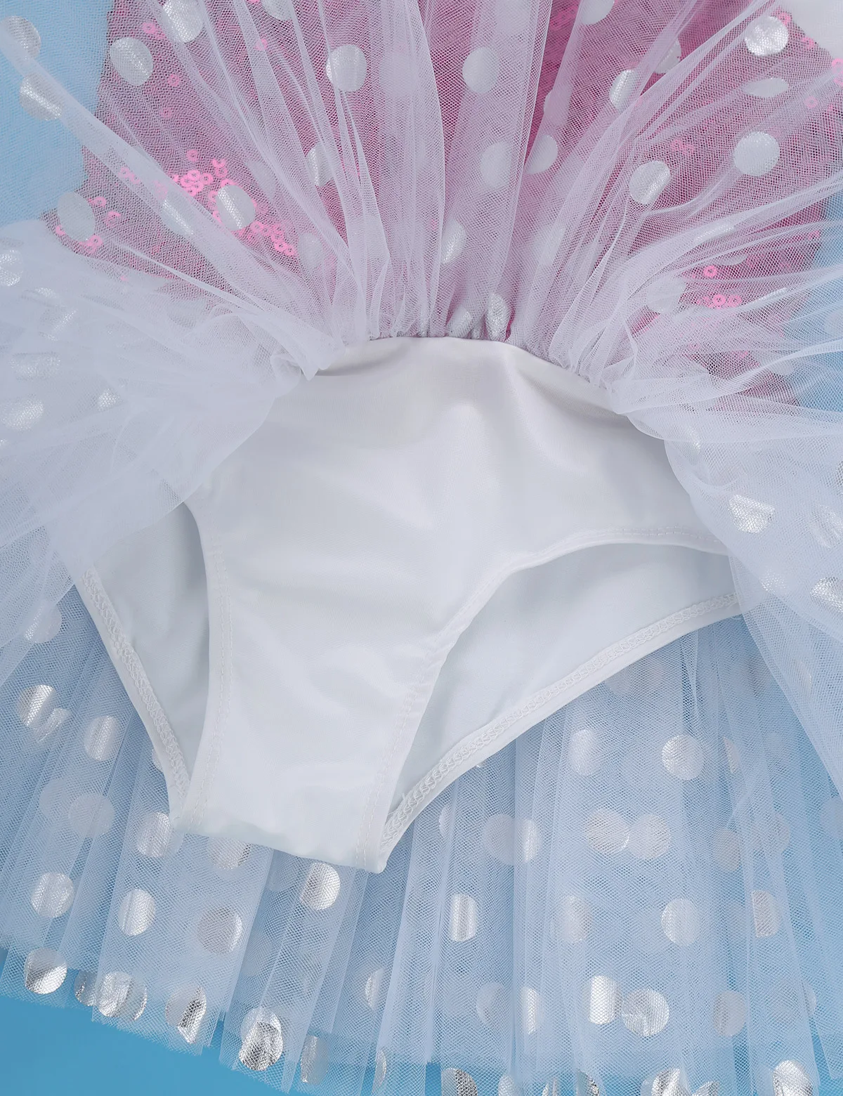 Трико для девочек с блестками регулируемыми лямками платье пачкой из сетки |