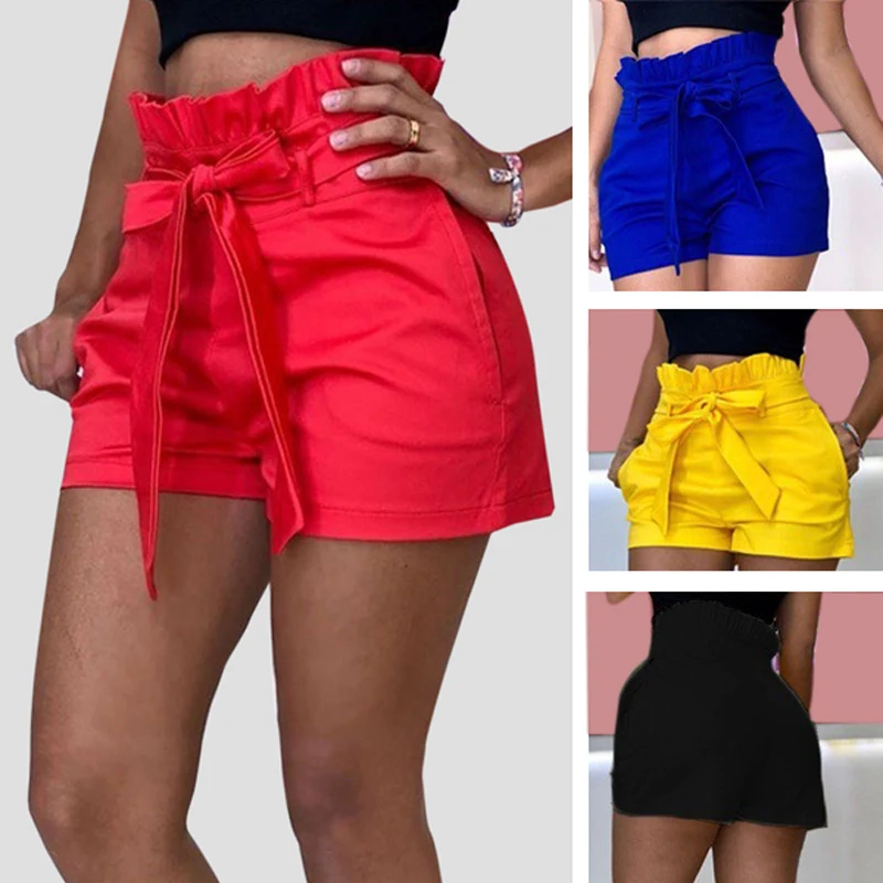 

5XL Plus Size Women's High Waist Shorts Pure Color Loose Casual Shorts Feamle 2021 New Summer Streetwear Shorts For Women Ladies