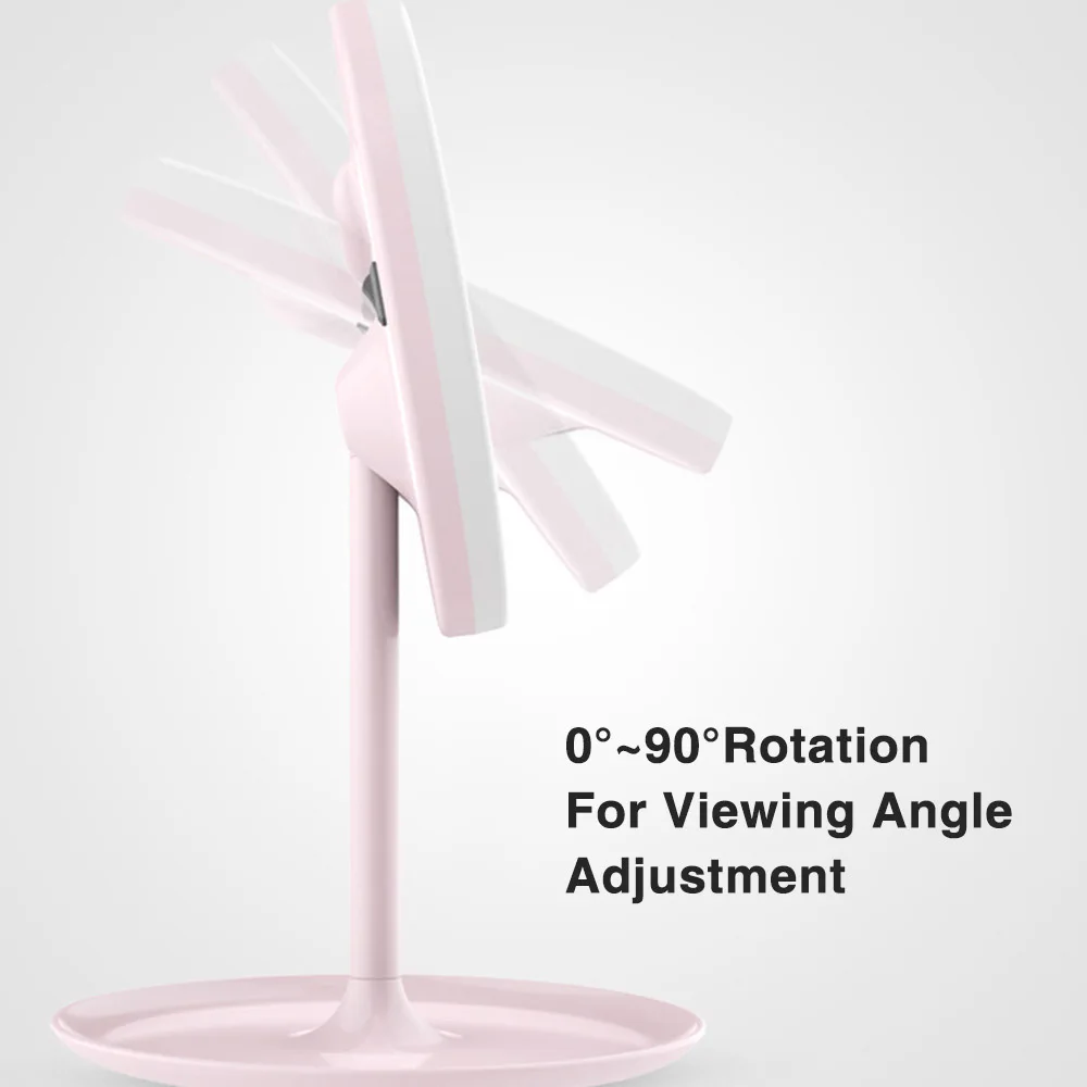 Светодиодное зеркало для макияжа с сенсорным экраном подсветка настольная лампа