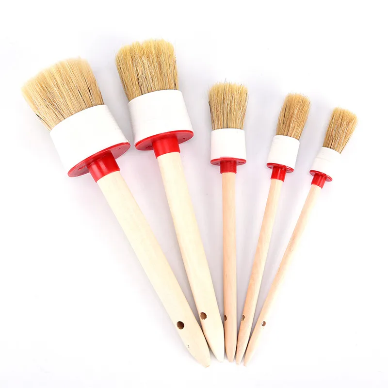 Щетка для мойки автомобиля щетина из мягкой щетины с деревянной ручкой салона